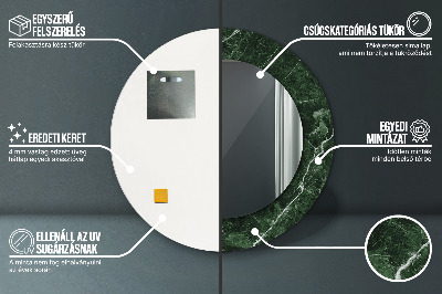 Miroir rond imprimé Marbre vert