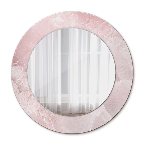 Miroir rond avec décoration Pierre rose