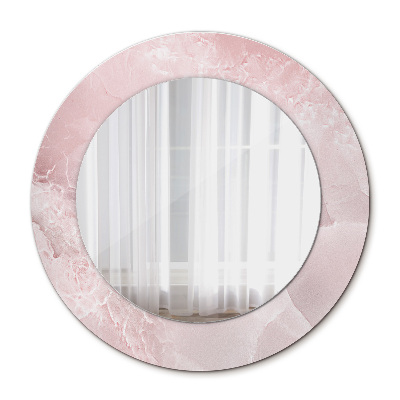 Miroir rond avec décoration Pierre rose