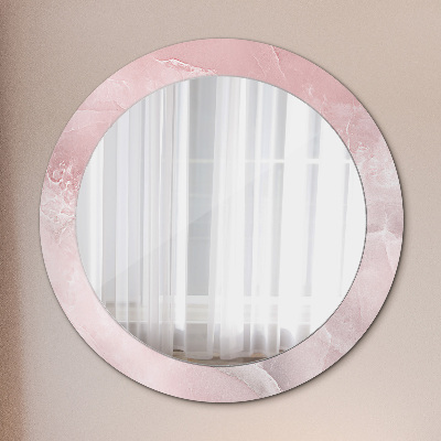 Miroir rond avec décoration Pierre rose