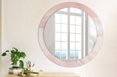 Miroir rond avec décoration Pierre rose