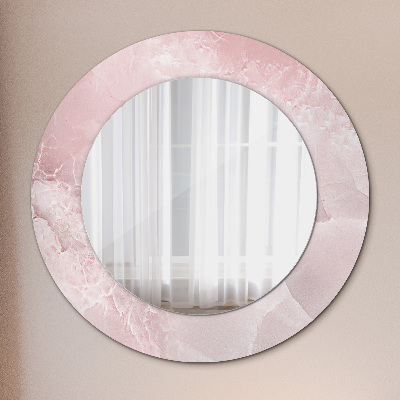 Miroir rond avec décoration Pierre rose