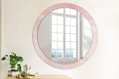Miroir rond avec décoration Pierre rose