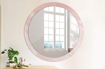 Miroir rond avec décoration Pierre rose