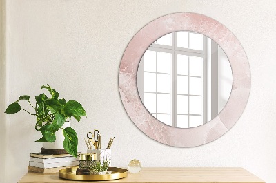 Miroir rond avec décoration Pierre rose
