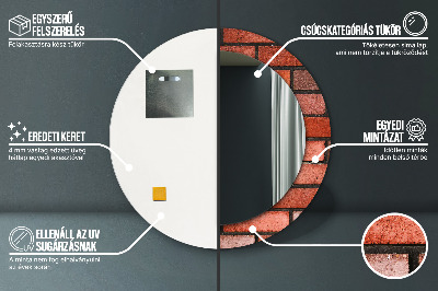 Miroir rond imprimé En brique rouge