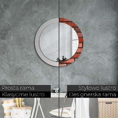 Miroir rond imprimé En brique rouge