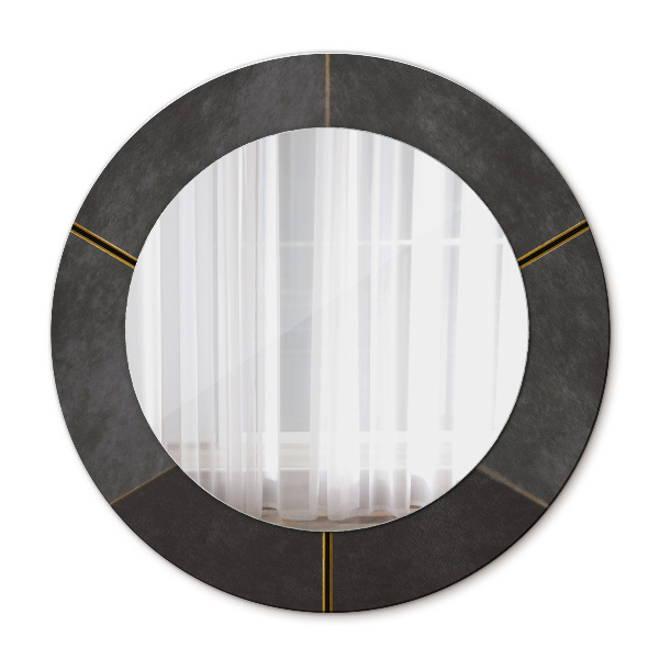 Miroir rond avec décoration Triangles gris
