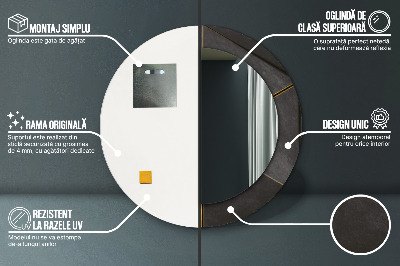 Miroir rond avec décoration Triangles gris