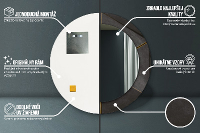 Miroir rond avec décoration Triangles gris