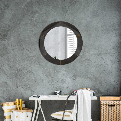 Miroir rond avec décoration Triangles gris