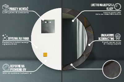Miroir rond avec décoration Triangles gris