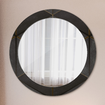 Miroir rond avec décoration Triangles gris