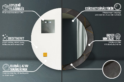 Miroir rond avec décoration Triangles gris