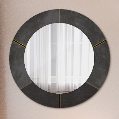 Miroir rond avec décoration Triangles gris