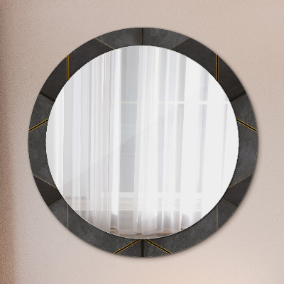 Miroir rond avec décoration Triangles gris