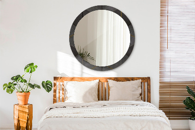 Miroir rond avec décoration Triangles gris