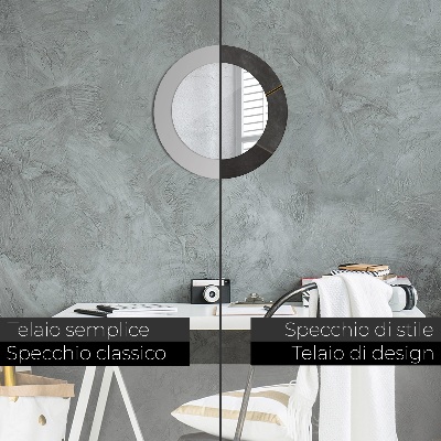 Miroir rond avec décoration Triangles gris
