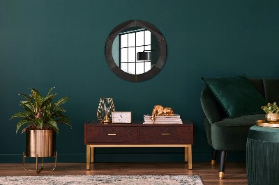Miroir rond avec décoration Triangles gris