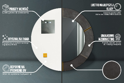 Miroir rond avec décoration Triangles gris