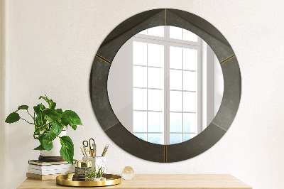Miroir rond avec décoration Triangles gris