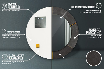 Miroir rond avec décoration Triangles gris