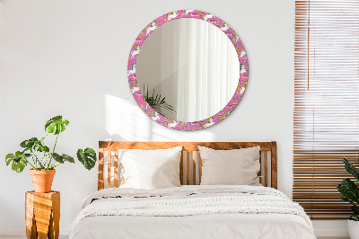 Miroir rond imprimé Licorne magique