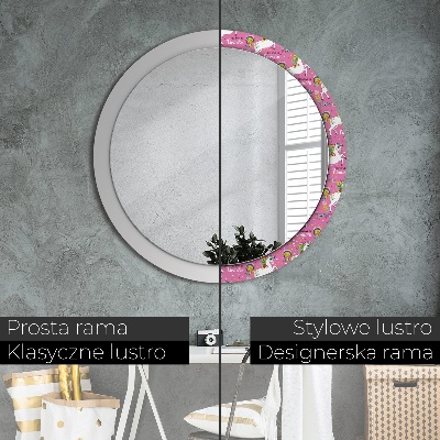 Miroir rond imprimé Licorne magique