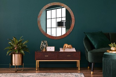 Miroir rond imprimé Métal rouillé