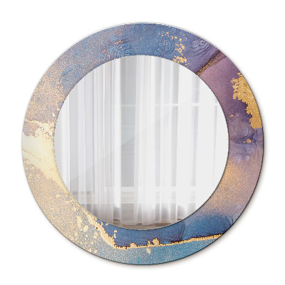 Miroir rond avec décoration Pierre de marbre