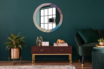Miroir rond avec décoration Pierre de marbre