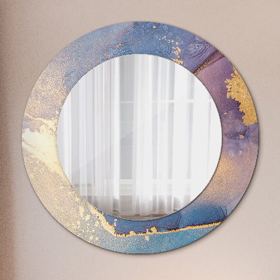 Miroir rond avec décoration Pierre de marbre