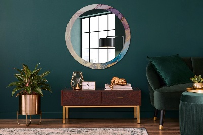 Miroir rond avec décoration Pierre de marbre
