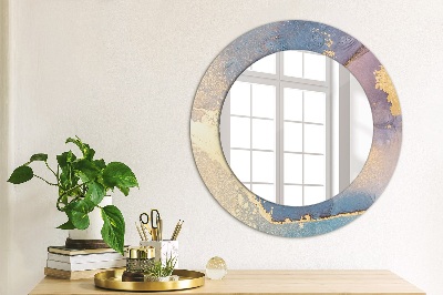 Miroir rond avec décoration Pierre de marbre