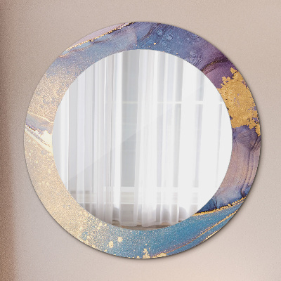 Miroir rond avec décoration Pierre de marbre