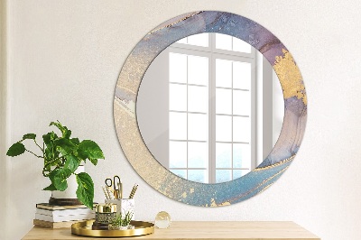 Miroir rond avec décoration Pierre de marbre
