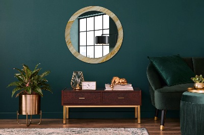 Miroir rond avec décoration Résumé doré