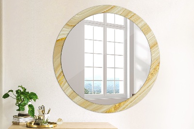 Miroir rond avec décoration Résumé doré