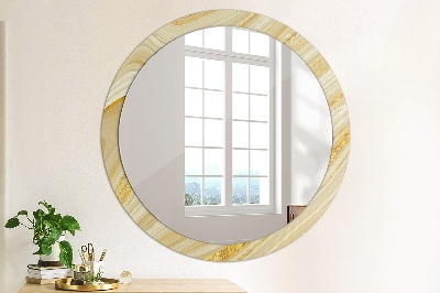 Miroir rond avec décoration Résumé doré