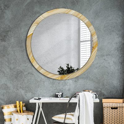 Miroir rond avec décoration Résumé doré