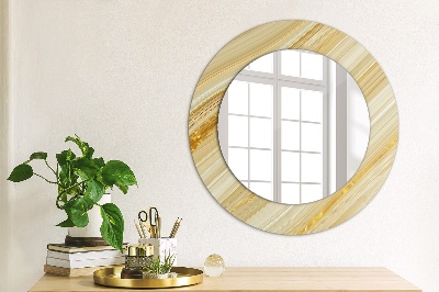 Miroir rond avec décoration Résumé doré