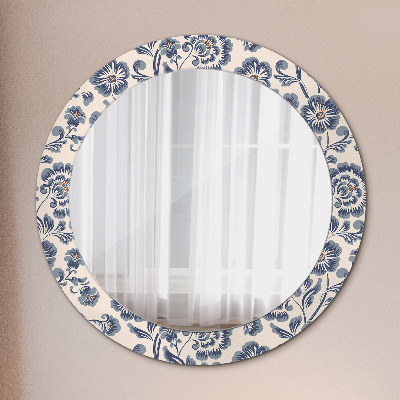 Miroir rond imprimé Motif de fleurs