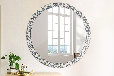 Miroir rond imprimé Motif de fleurs