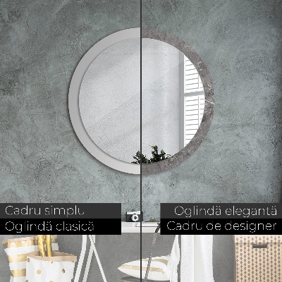 Miroir rond avec décoration Marbre rustique