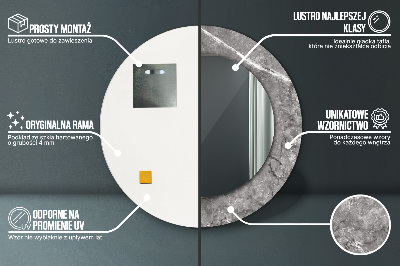 Miroir rond avec décoration Marbre rustique