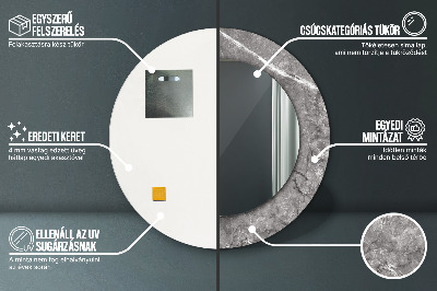 Miroir rond avec décoration Marbre rustique