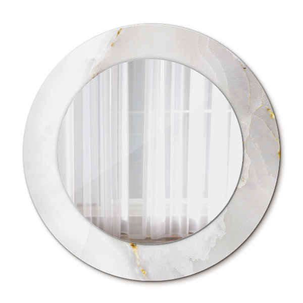 Miroir rond imprimé Marbre brillant