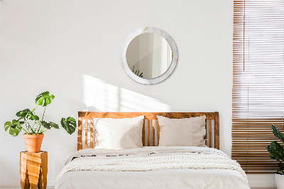 Miroir rond imprimé Marbre brillant