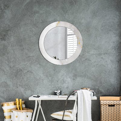 Miroir rond imprimé Marbre brillant