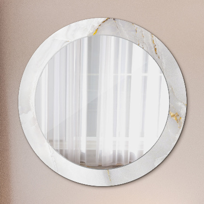 Miroir rond imprimé Marbre brillant